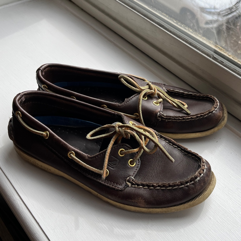 Vintage Sperry Top-Sider Boat Shoes in Brown and Tan